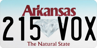 AR license plate 215VOX