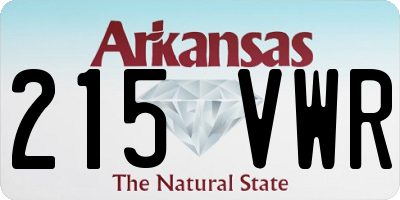 AR license plate 215VWR