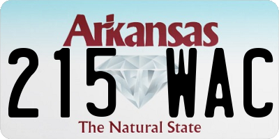 AR license plate 215WAC