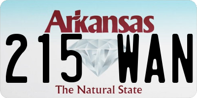 AR license plate 215WAN