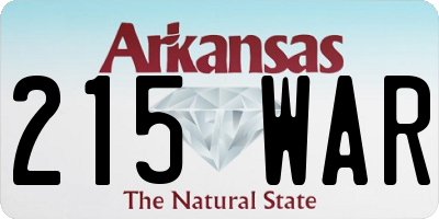 AR license plate 215WAR