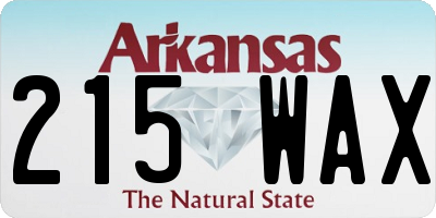 AR license plate 215WAX