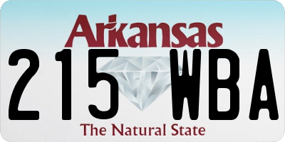 AR license plate 215WBA