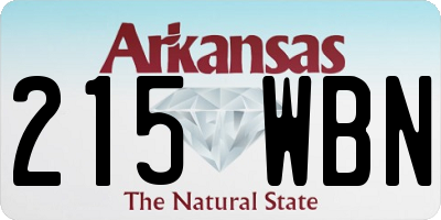 AR license plate 215WBN