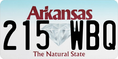 AR license plate 215WBQ