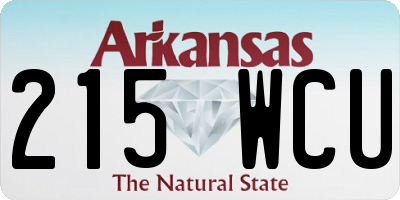 AR license plate 215WCU