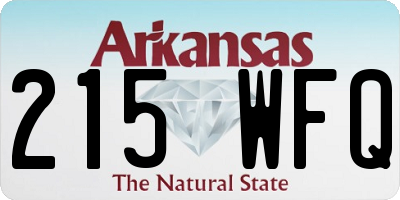 AR license plate 215WFQ