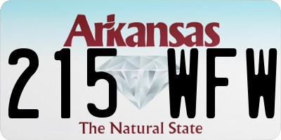 AR license plate 215WFW
