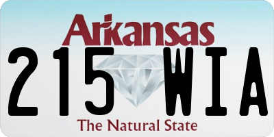 AR license plate 215WIA