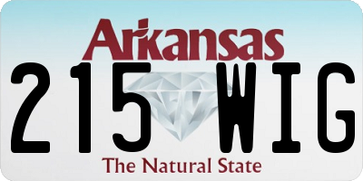 AR license plate 215WIG