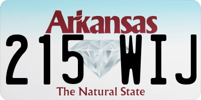 AR license plate 215WIJ