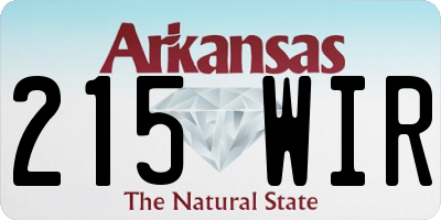 AR license plate 215WIR