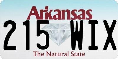 AR license plate 215WIX