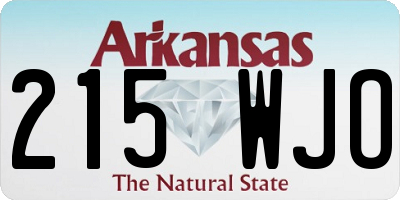 AR license plate 215WJO