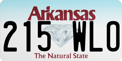 AR license plate 215WLO