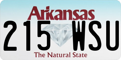 AR license plate 215WSU