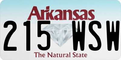AR license plate 215WSW