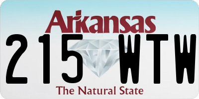 AR license plate 215WTW
