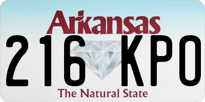 AR license plate 216KPO