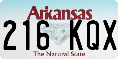 AR license plate 216KQX