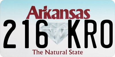 AR license plate 216KRO