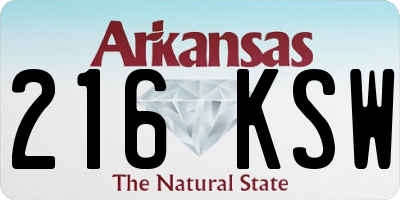 AR license plate 216KSW