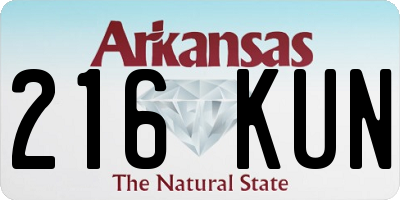 AR license plate 216KUN
