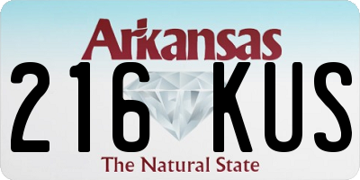 AR license plate 216KUS