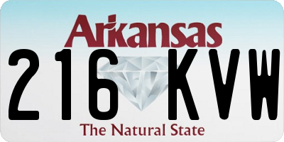 AR license plate 216KVW