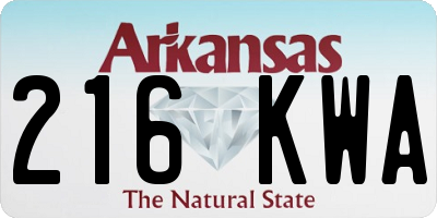 AR license plate 216KWA