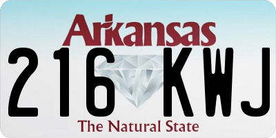 AR license plate 216KWJ