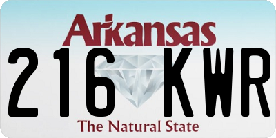 AR license plate 216KWR
