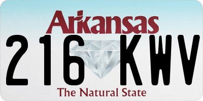 AR license plate 216KWV