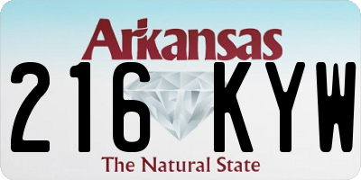 AR license plate 216KYW