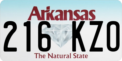 AR license plate 216KZO