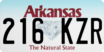 AR license plate 216KZR