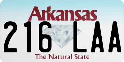 AR license plate 216LAA