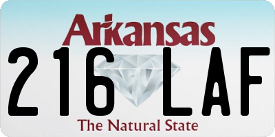 AR license plate 216LAF