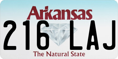 AR license plate 216LAJ