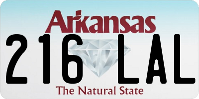 AR license plate 216LAL
