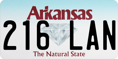 AR license plate 216LAN