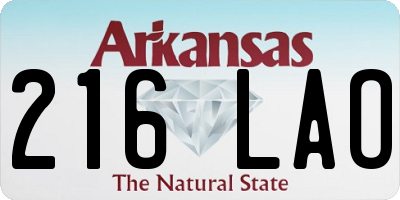AR license plate 216LAO
