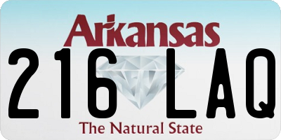 AR license plate 216LAQ