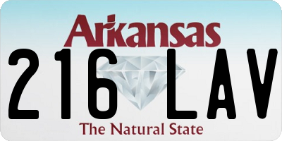 AR license plate 216LAV
