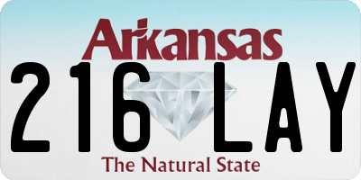 AR license plate 216LAY