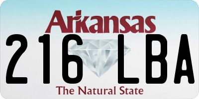 AR license plate 216LBA