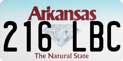 AR license plate 216LBC