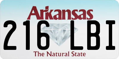 AR license plate 216LBI