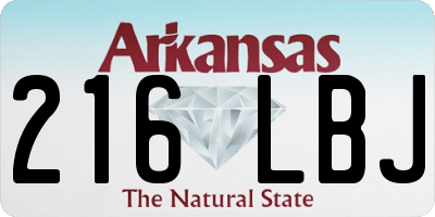 AR license plate 216LBJ
