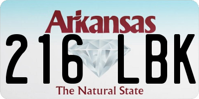 AR license plate 216LBK